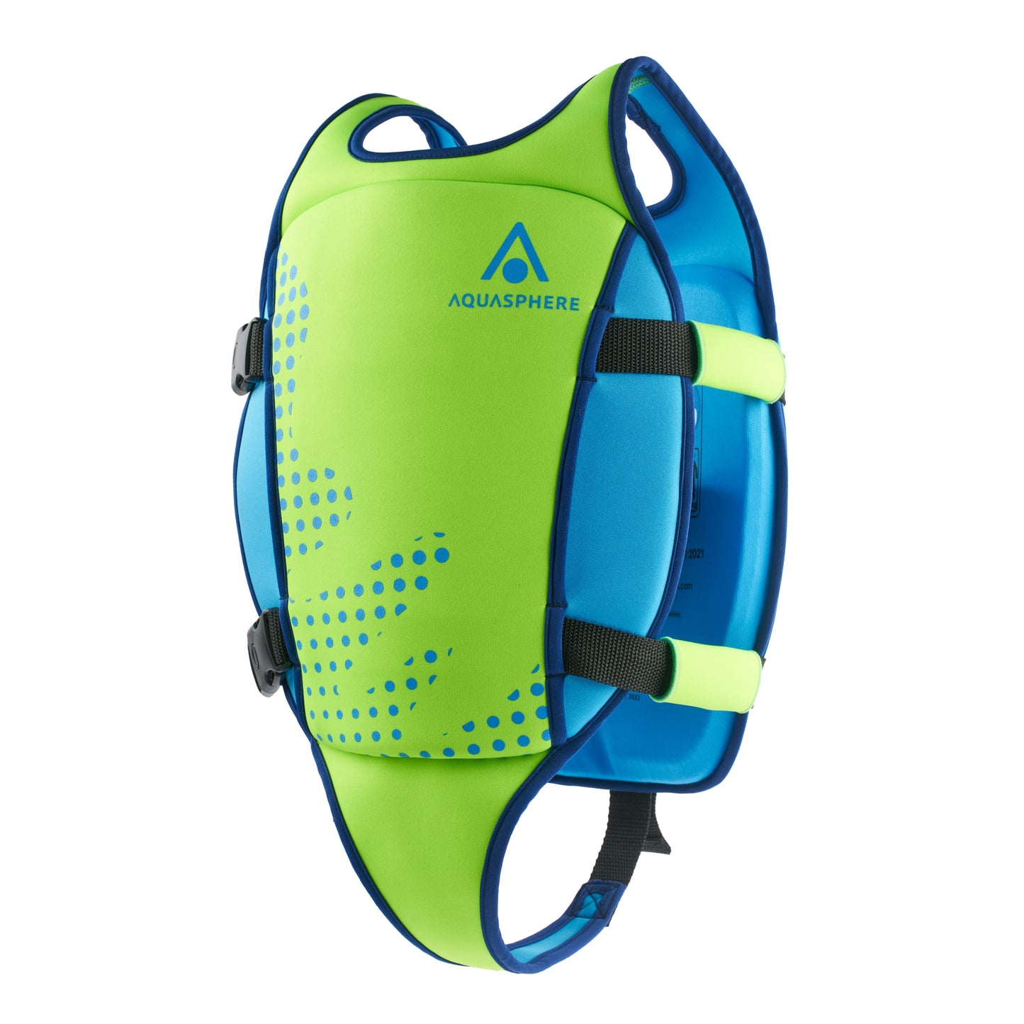 AQUASPHERE Swim Vest | Swim Vest for Kids, Swim Vest for Babies and Children, Boys and Girls with adjustable buckles & adjustable safety straps, Light Blue Lime Green, M(2-3 years)