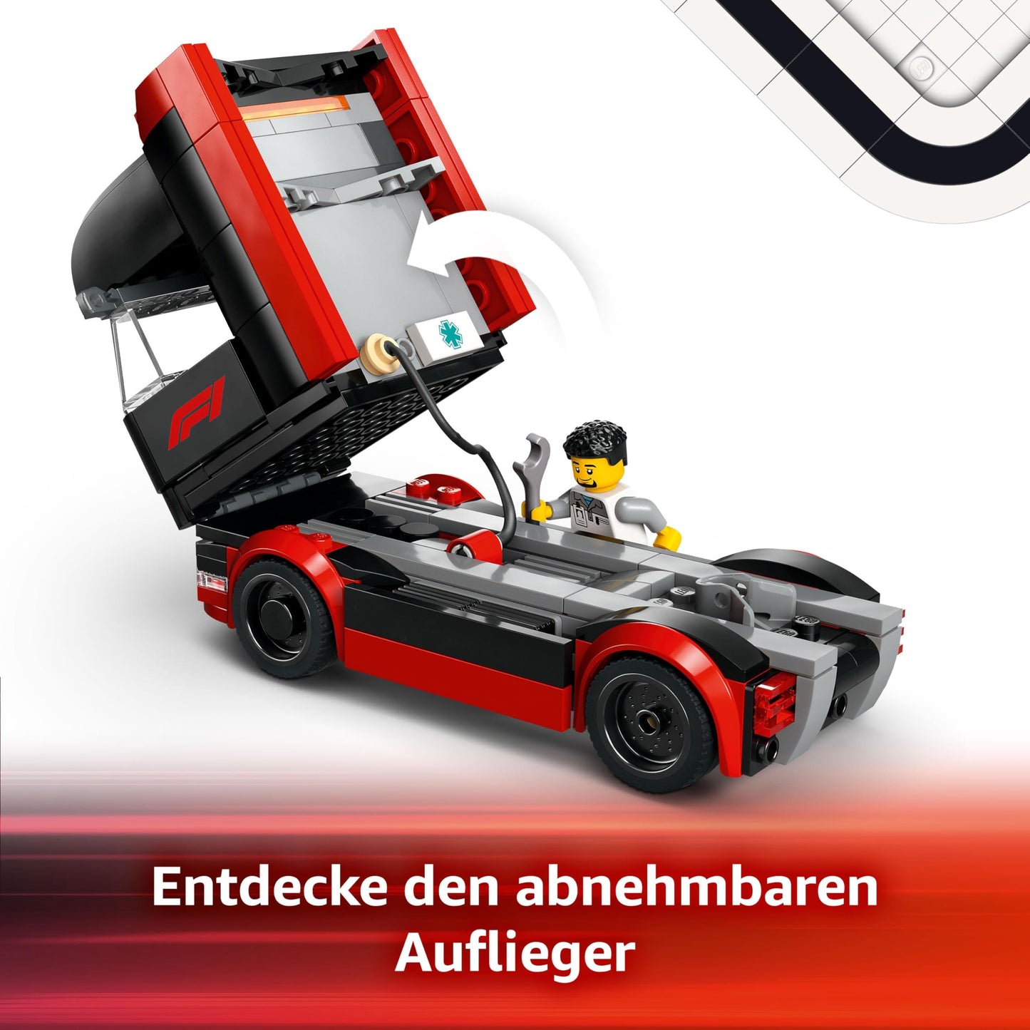 LEGO City F1 Transporter with RB20 & AMR24 F1 race cars - Toy car transporter for Red Bull & Aston Martin Formula 1 teams - Includes 5 minifigures - Gift for boys & girls 8+ years old 60445