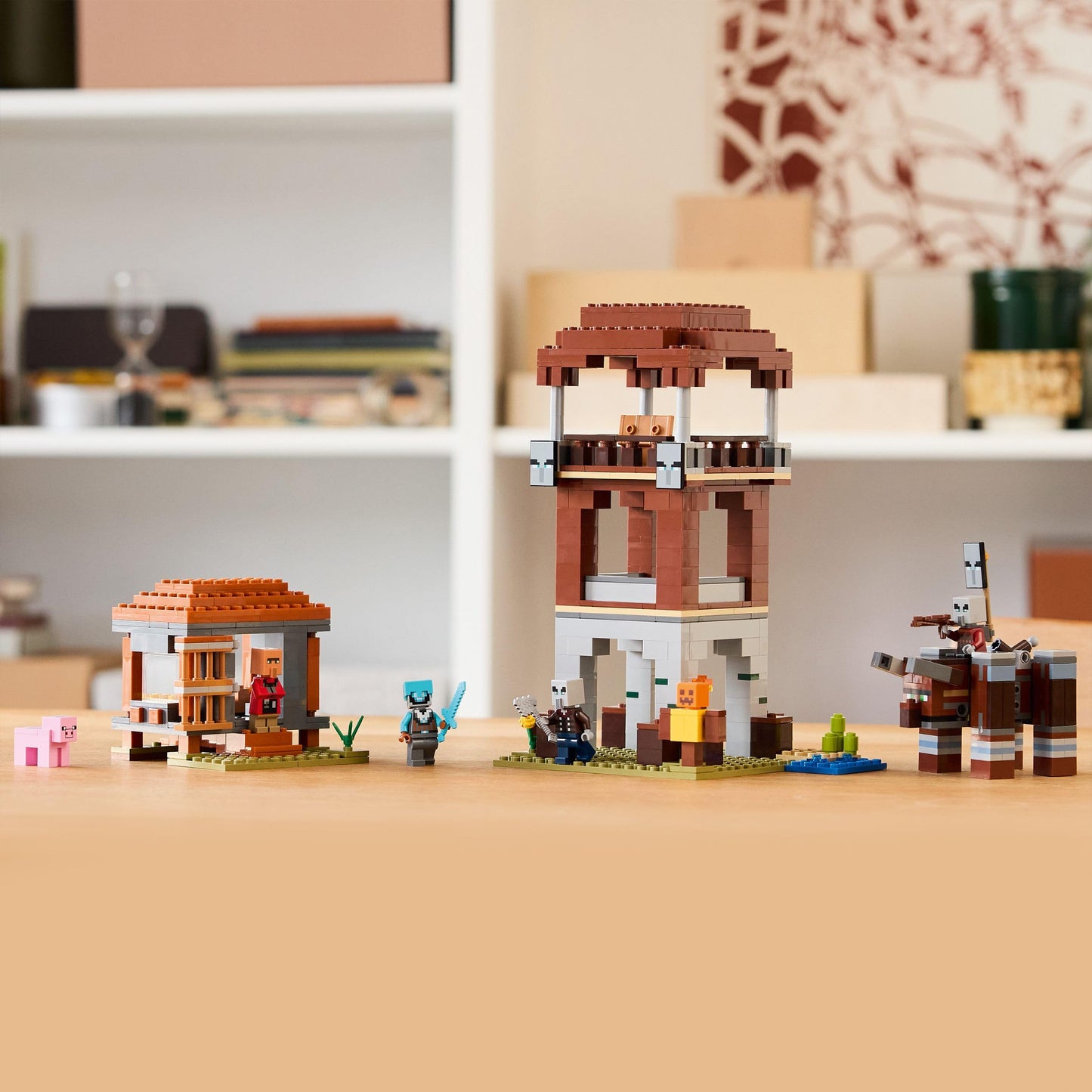LEGO Minecraft The Raid of the Pillager Outpost - Gaming toy for kids - Minifigure with biting function and village fortress - Gaming gift for boys & girls aged 8+ - 21278