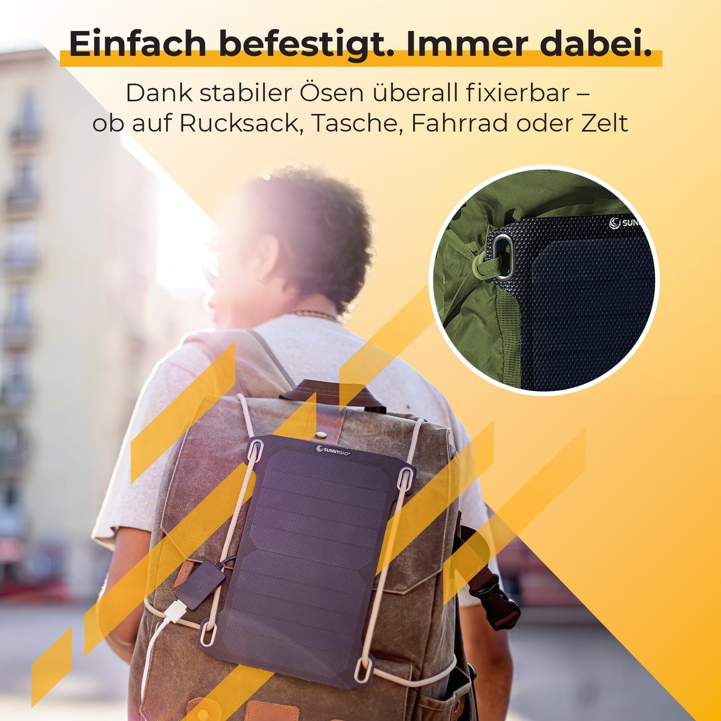 Sunnybag® Leaf MINI 2.0 solar panel [Ultra-lightweight & Compact!] – Solar charger (Waterproof & Durable) – Solar panel with USB for hiking, camping & outdoor activities – perfect for use with power bank (5W power output)