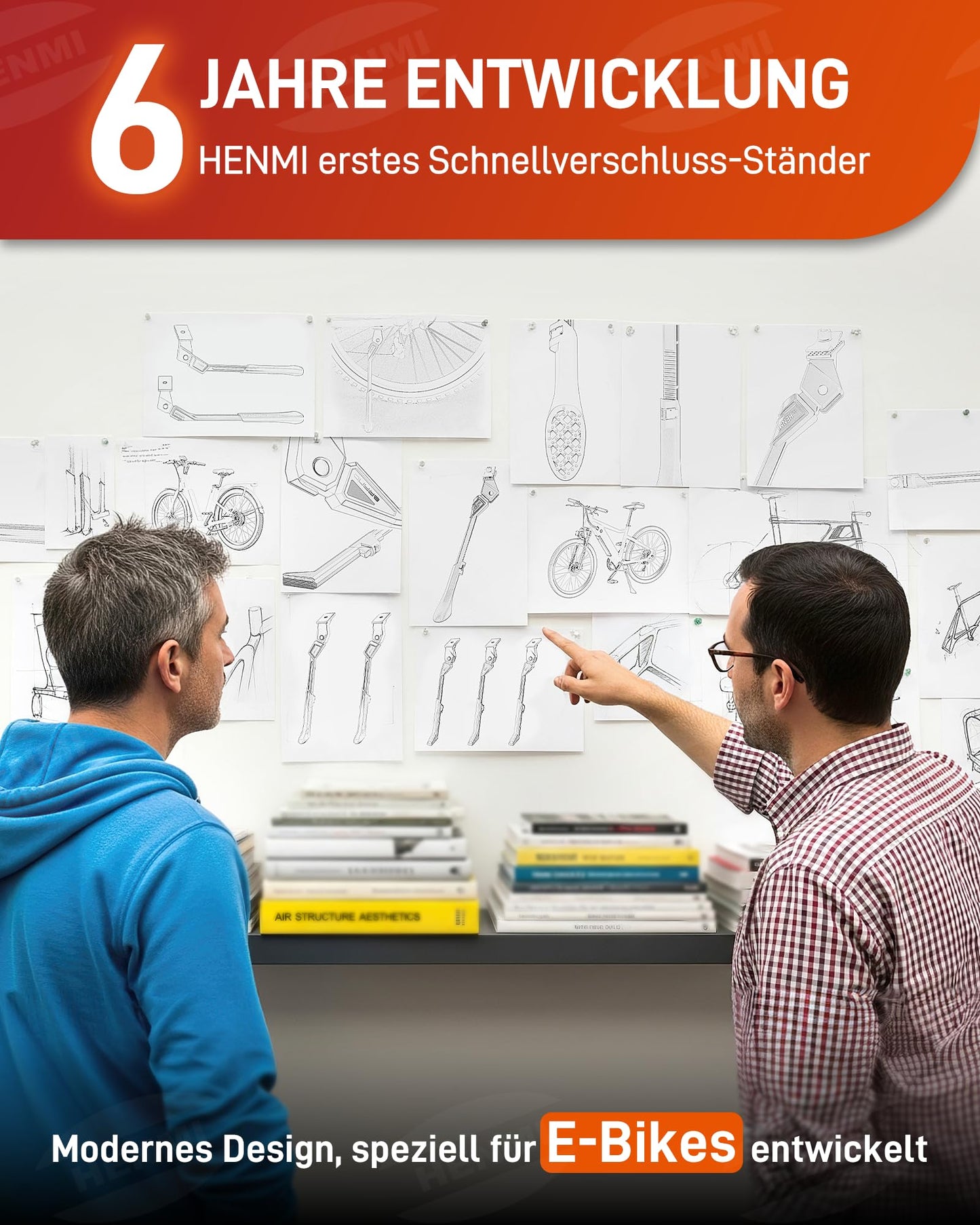 HENMI Bike Stand 24-29 Inch Adjustable Height for E-Bike, Mountain Bike, Trekking Bike, City Bike. Center Stand for easy parking. Available in Pro, Pro+, and Ultra models.