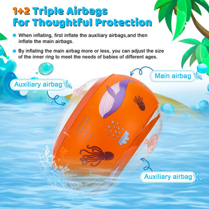 Swim floaties for kids 6-14 years, swim aid for babies from 6 years, recommended weight 20-40 kg, swim aids and safety devices for beginner boys and girls.