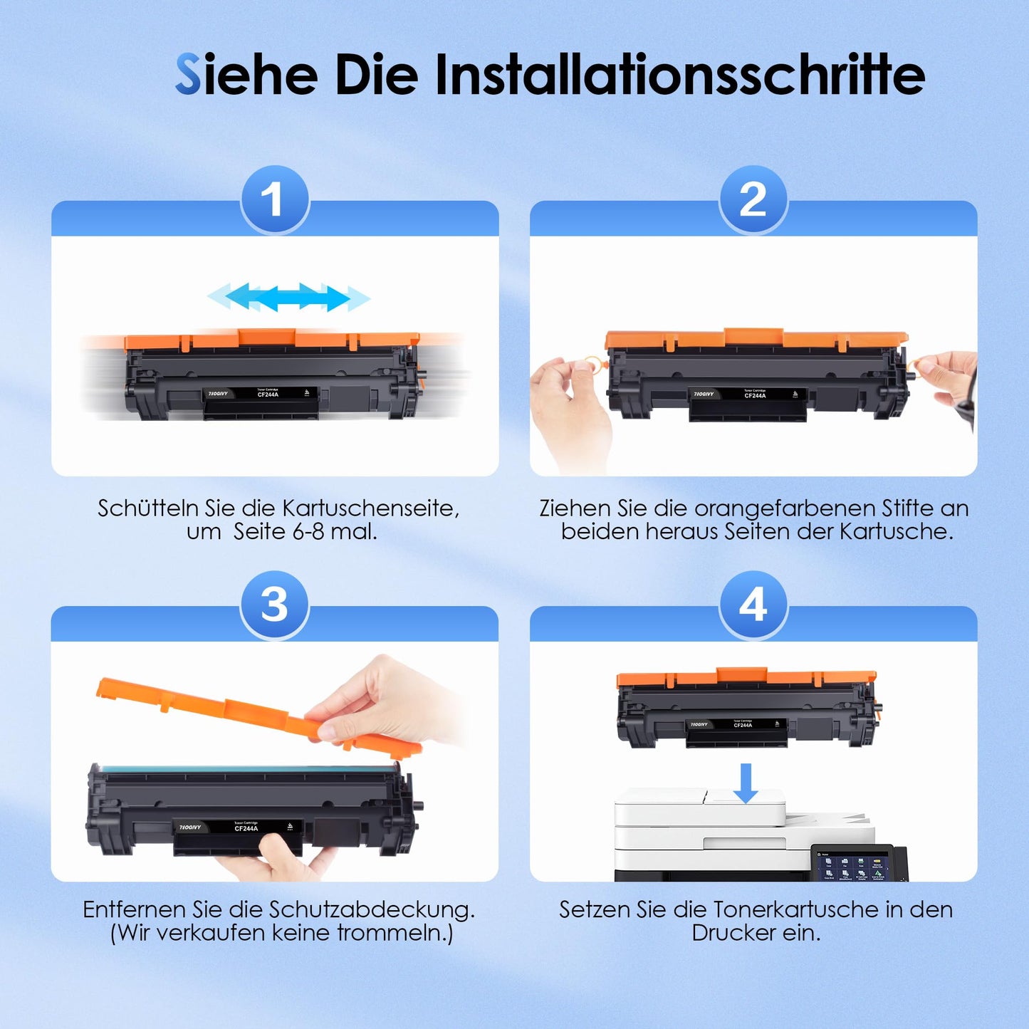 NOGIVY 44A CF244A Black Toner with Chip Compatible for HP 44A CF244A for HP Laserjet Pro M15w Toner M15a M15 for Laserjet Pro MFP M28w Toner M28a M28 (Black, 2-Pack)