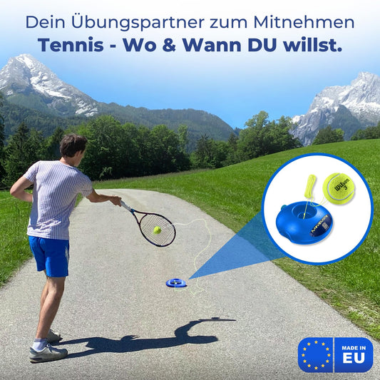 MOVEMATE Tennis Trainer Set with Wilson® tennis ball | innovative ball game for outdoor, garden, park for children & adults | includes carrying bag & instructional videos