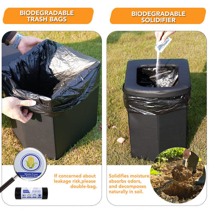 EASTSTORM Foldable camping toilet, 42 cm seat height like at home, emergency toilet for adults & children, garden, fishing, tent, bedroom, road trips, beach. Weight capacity 200 kg.