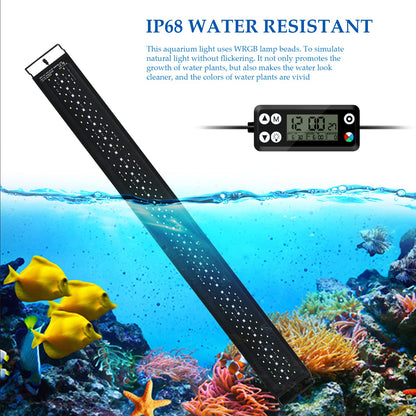 Aquarium LED Lighting, 42W Dimmable Aquarium Light with Timer for 120cm 2815 lumen Aquarium Fish Tank Fish Plant with Adjustable Bracket
