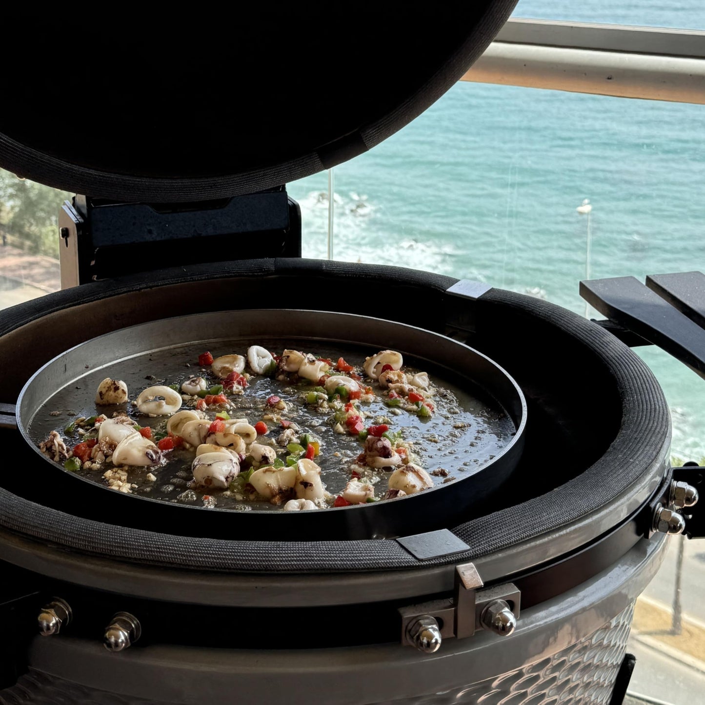 Stainless steel grill plate - Plancha Round 40cm - Solid stainless steel for charcoal and gas grills