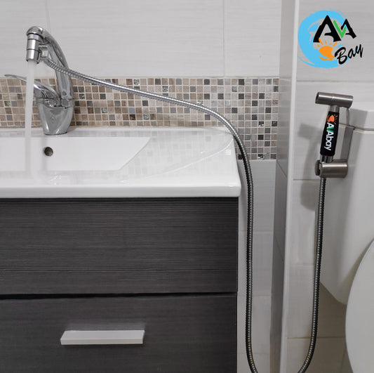AVAbay® hand shower for toilet, bidet attachment for hot and cold water, long 203.2 cm hose, perfect for female hygiene, cloth diaper, bathroom toilet cleaning.