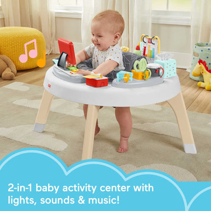 Fisher-Price HBM26-2-in-1 Homeoffice Activity Center, entertainment for babies and play table with music, lights, and sounds, toys for toddlers.
