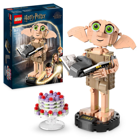 LEGO Harry Potter Dobby the House Elf Set, movable iconic figure, toy, bedroom accessory & decor, character collection, gift for girls, boys, teens, and all fans aged 8 and up 76421