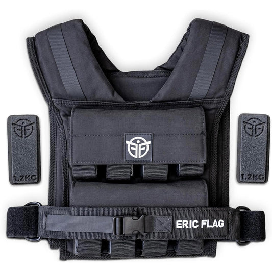 Eric Flag Weighted Vest 20kg or 10kg - Adjustable Weighted Vest for CrossFit, Strength Training, Calisthenics, and Gym, Comfortable Weighted Vest with Removable Metal Weights, Women & Men