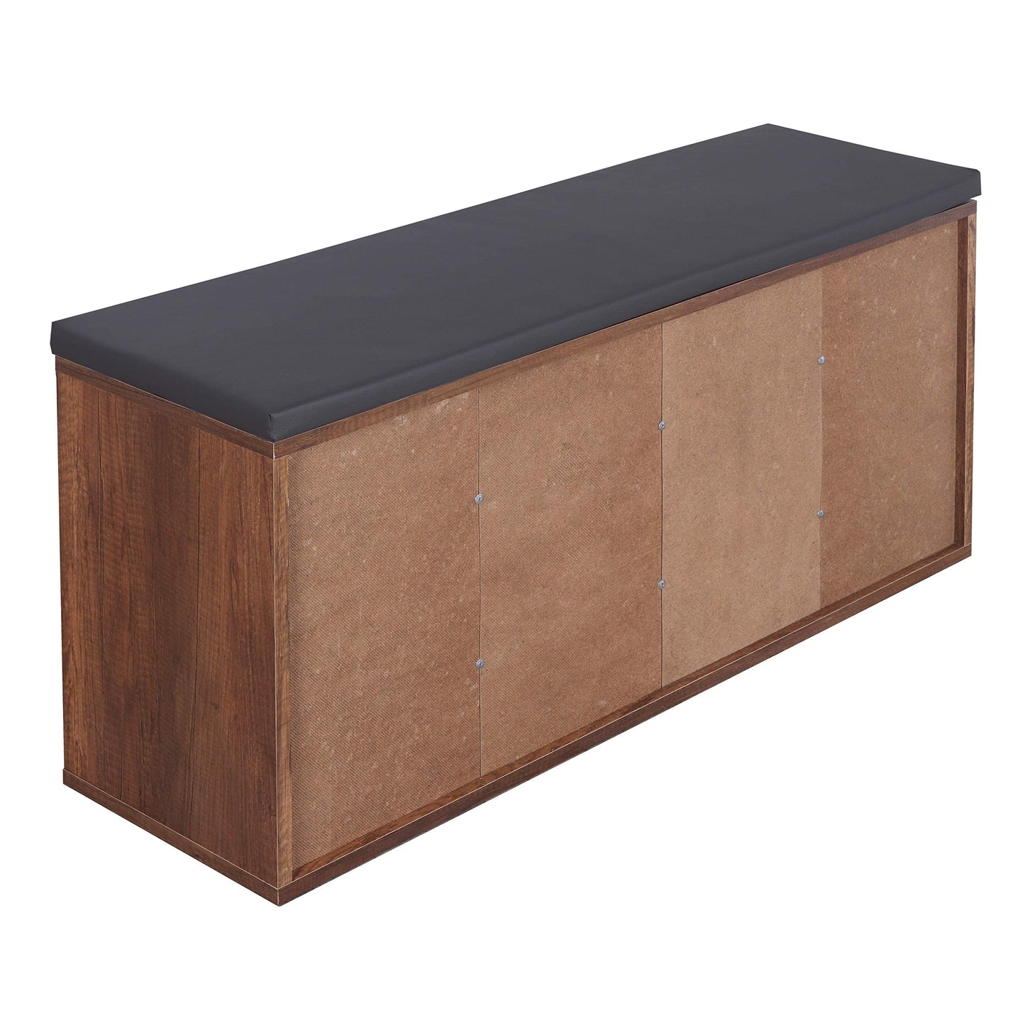 RICOO shoe bench with seat & storage 104x49x30cm dark oak chipboard, shoe rack with seat cushion WM033-EC-A, shoe cabinet with bench seat shoe rack entryway bench benches & chests