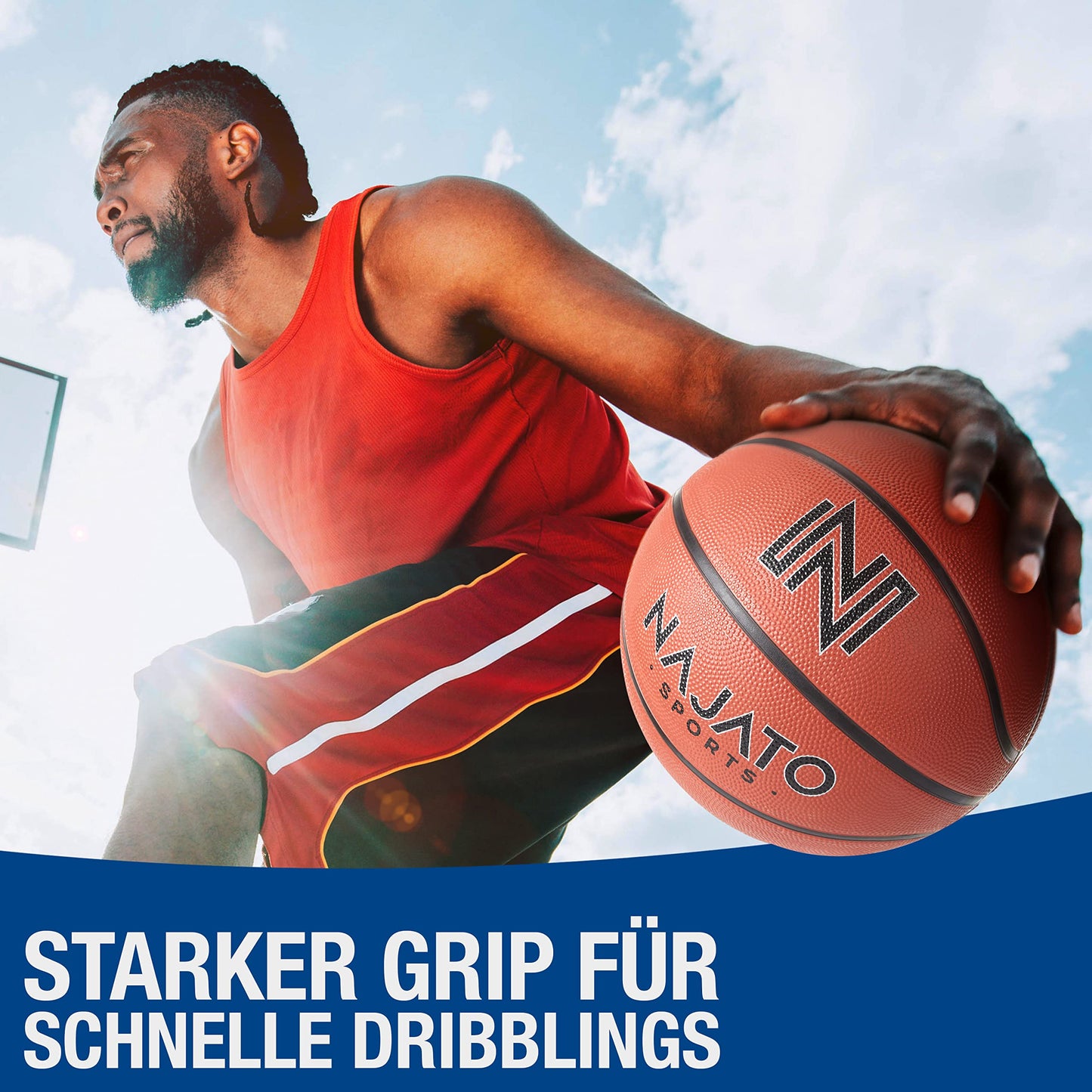NAJATO Sports Basketball - Size 7 basketball including ball pump - For outdoor & indoor use