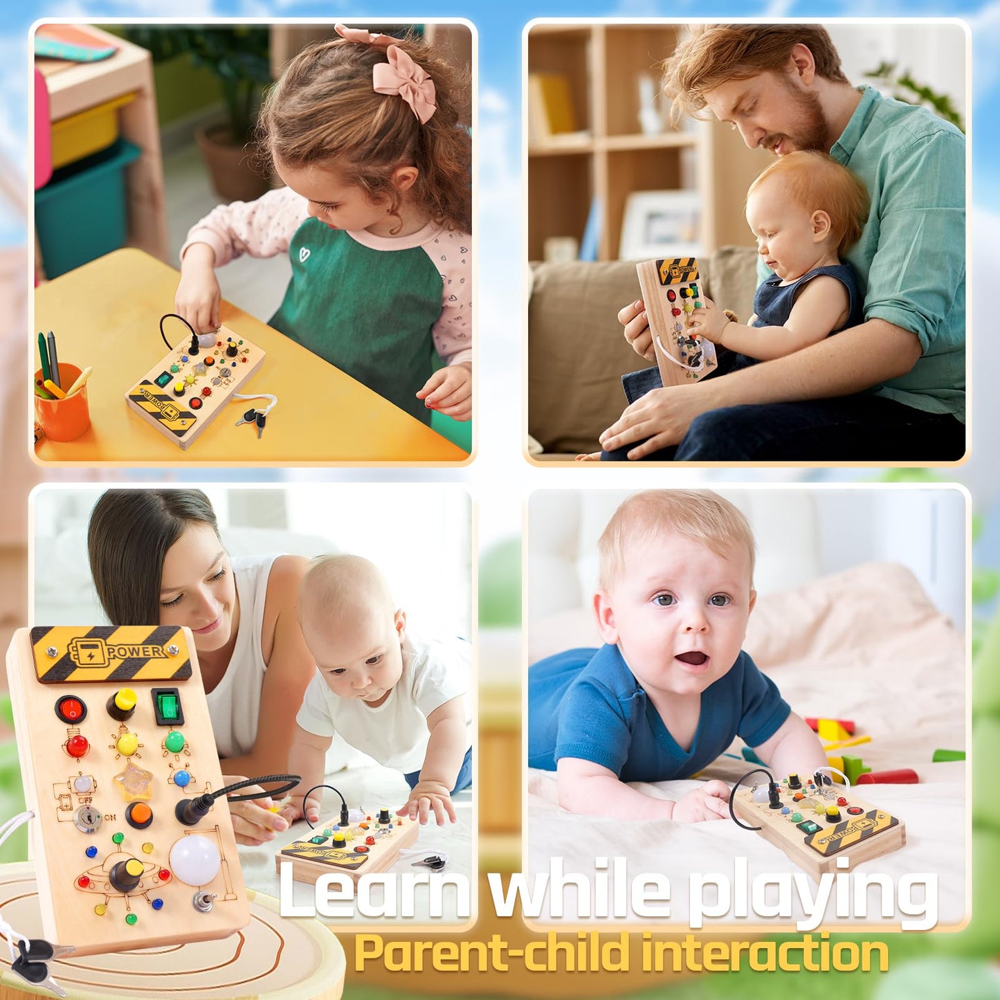 Montessori toy from 1 year Busy Board, Sensory toy gift for 1 year old boys and girls, Kids toy from 1 year old, Motor skills toy, Gifts for boys and girls, Advent calendar fillers for kids.