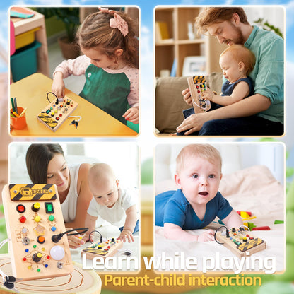 Montessori toy from 1 year Busy Board, Sensory toy gift for 1 year old boys and girls, Kids toy from 1 year old, Motor skills toy, Gifts for boys and girls, Advent calendar fillers for kids.