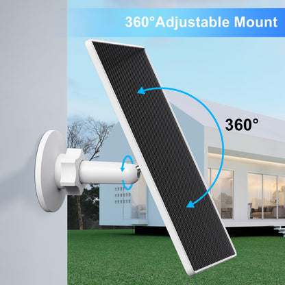 Solar panel for eufy camera, 5W solar panel for Eufy E, 2C/2C Pro, 2/2Pro, E20/E40, Solo, SoloCam spotlight, IP65 waterproof for Eufy with micro-USB connection and (6W white)