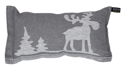 Jokipiin Pellava JOKIPIIN 1 Sauna pillow and travel pillow Moose, 40 x 22 cm, Linen/cotton, made in Finland, grey/white, 22 x 40 cm