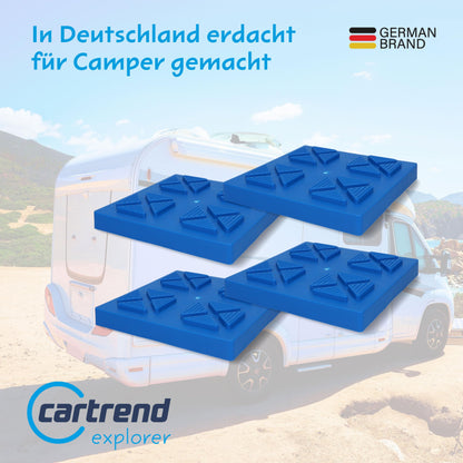 cartrend Caravan stackable base plates, pad plates, support plates, for camping support blocks and crank support, 4 pieces