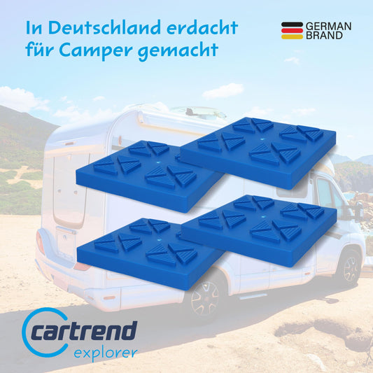 cartrend Caravan stackable base plates, pad plates, support plates, for camping support blocks and crank support, 4 pieces