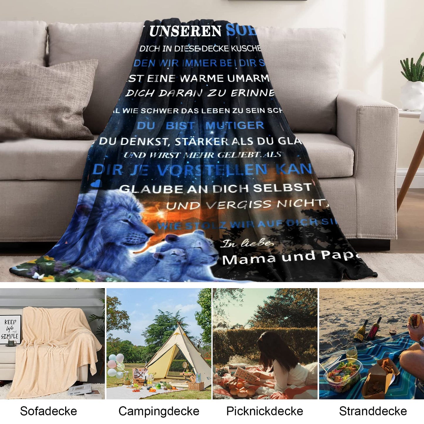 Personalized blanket gift for son from parents, cuddly fluffy blanket for our son from mom and dad, blanket gifts for Christmas Birthday Graduation, 18th birthday boy
