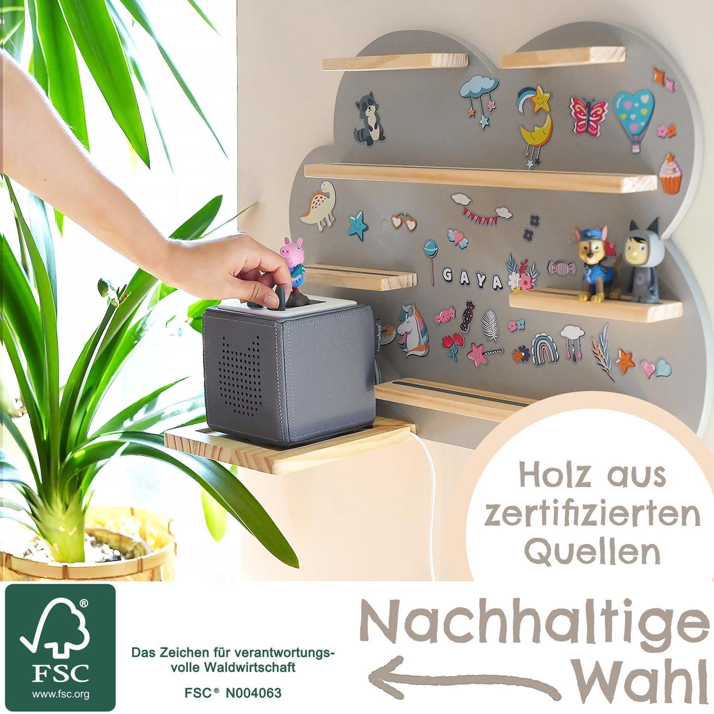 Milula Studios Tonie Shelf Cloud Large for 55 Tonies, for Toniebox & Tonie Audio Figures, Girls & Boys, Storage, Figures, Tonie Shelf