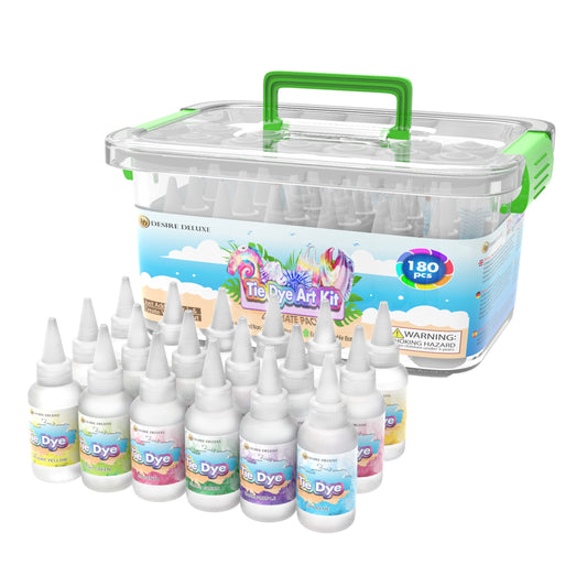 Desire Deluxe | Batik Kit | 18 colors for fabric and clothing dyeing, creative craft Tie Dye Kit, activities for kids and adults (180 pieces)