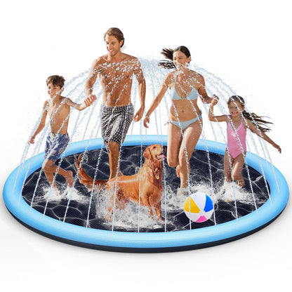 Tosekry Splash Pad for Kids with Anti-slip Feature, Water Sprinkler Outdoor Water Play Garden, 200CM Sprinkler Pool Water Toy for Kids & Dogs (Blue)