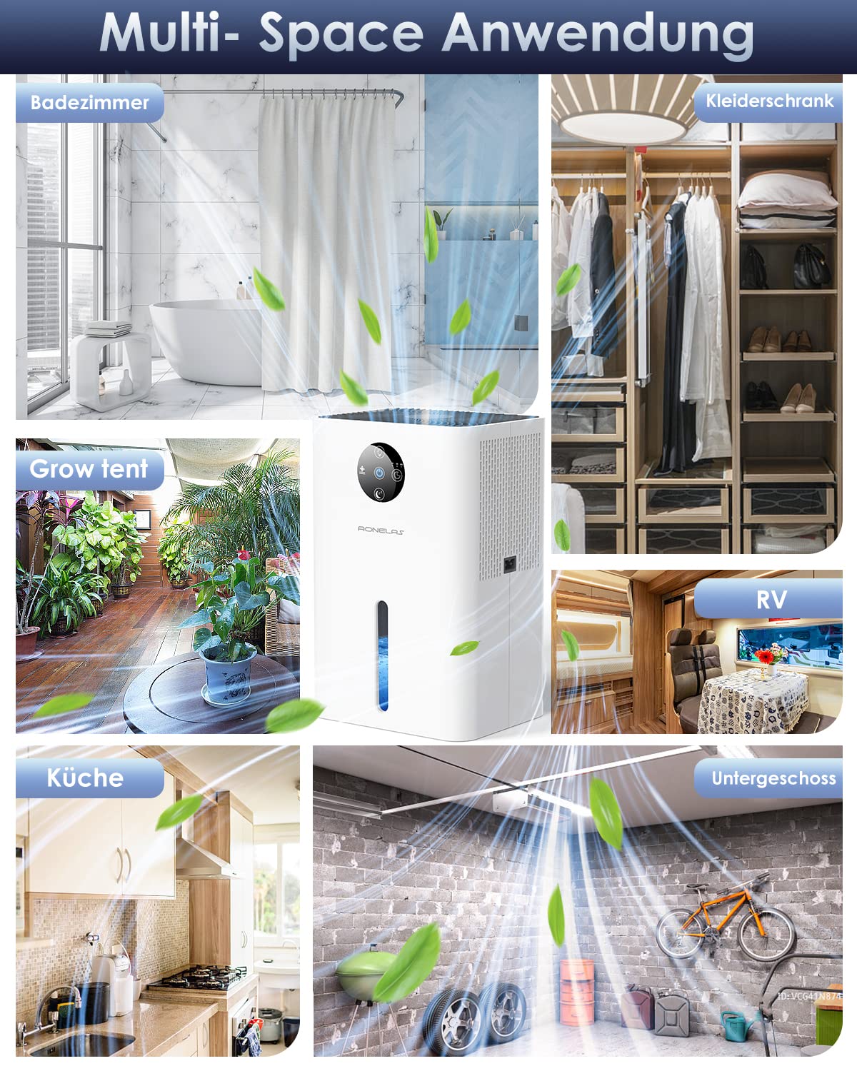 Electric Dehumidifier 1800ML, Portable Room Dehumidifier Extra quiet under 30 dB, Automatic shutdown and defrost, Dehumidifier for apartment bathroom