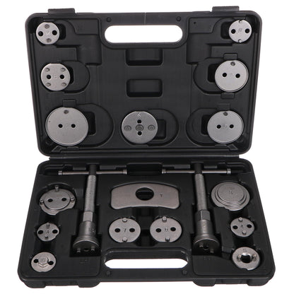 SIXTOL Mechanical Brake Set Black 18 | Brake Piston Reset Tool Set | 18 pieces | Rotate and compress | Disc Brake Tool | Adapters for various vehicle models | Tool case