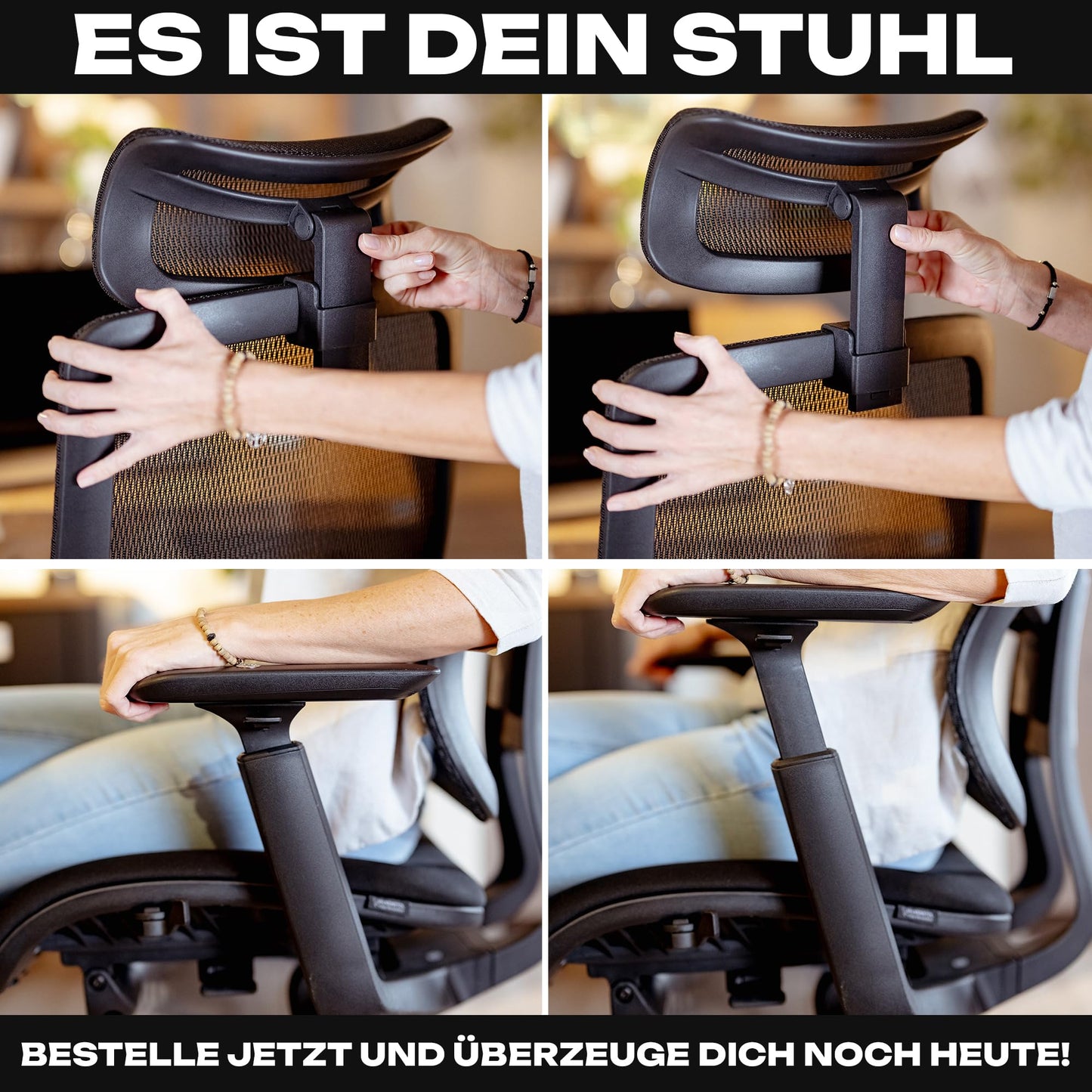 VALKENSTOL M6 Office Chair Ergonomic Winner | Large People Desk Chair | Cushioned Seat Office Chair with Adaptive Lumbar Support and Adjustable Backrest for Healthy Sitting Executive Chair