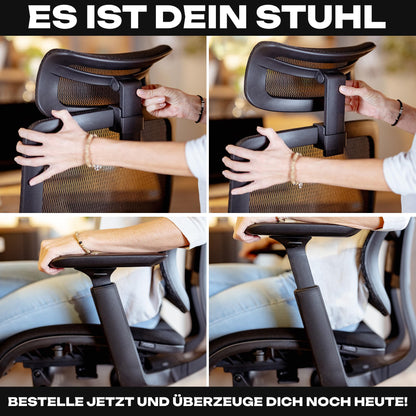 VALKENSTOL M6 Office Chair Ergonomic Winner | Large People Desk Chair | Cushioned Seat Office Chair with Adaptive Lumbar Support and Adjustable Backrest for Healthy Sitting Executive Chair