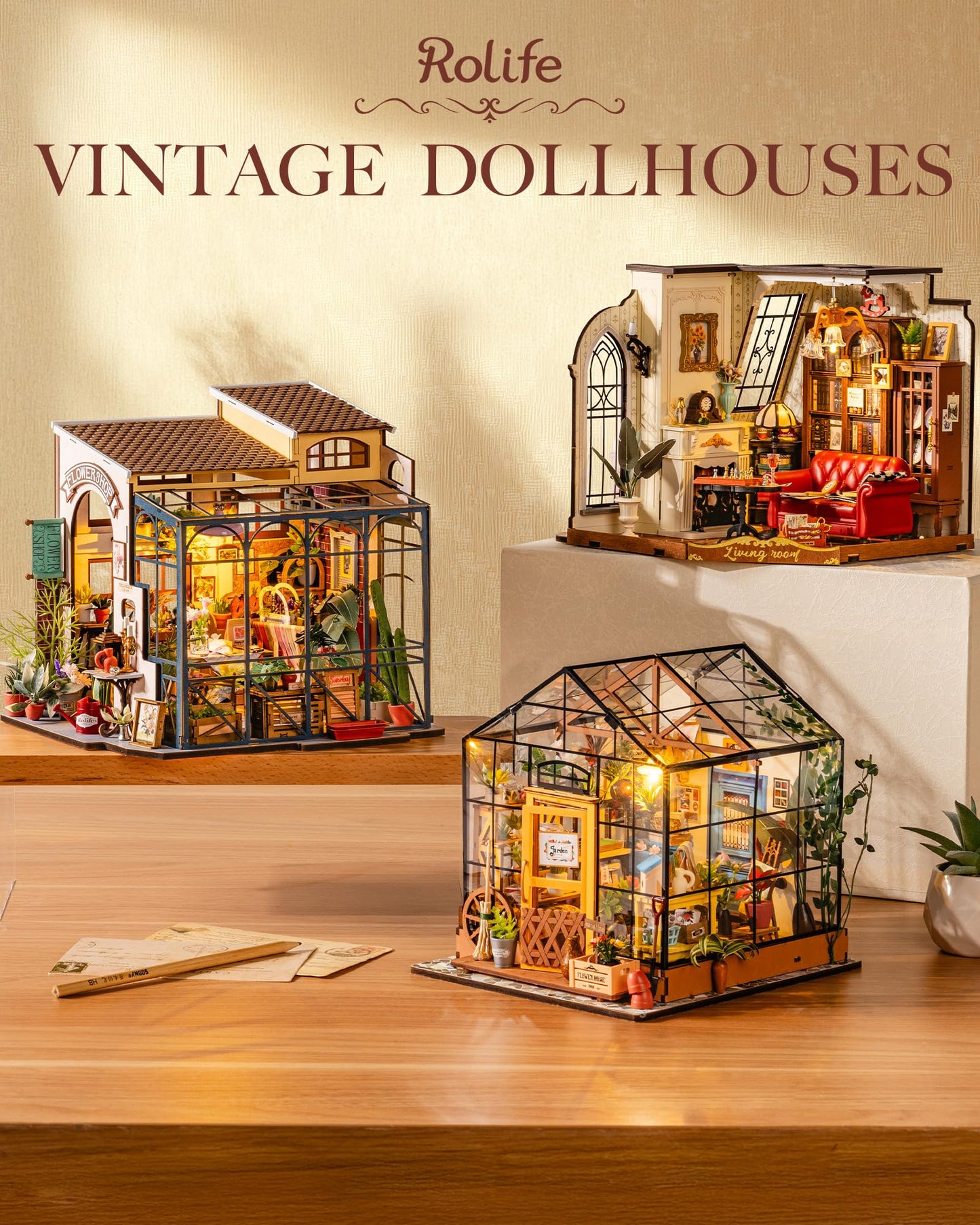 Rolife DIY wooden dollhouse kit miniature dollhouse model kits birthday gifts for teens and adults.