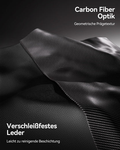 AutoFull C3 Gaming Chair, Ergonomic Gaming Chair with Lumbar Support, Height Adjustable & Tilt Function, Gaming Chairs with Footrest, 150 kg Capacity, Racing Seat Design PU Leather (Black)