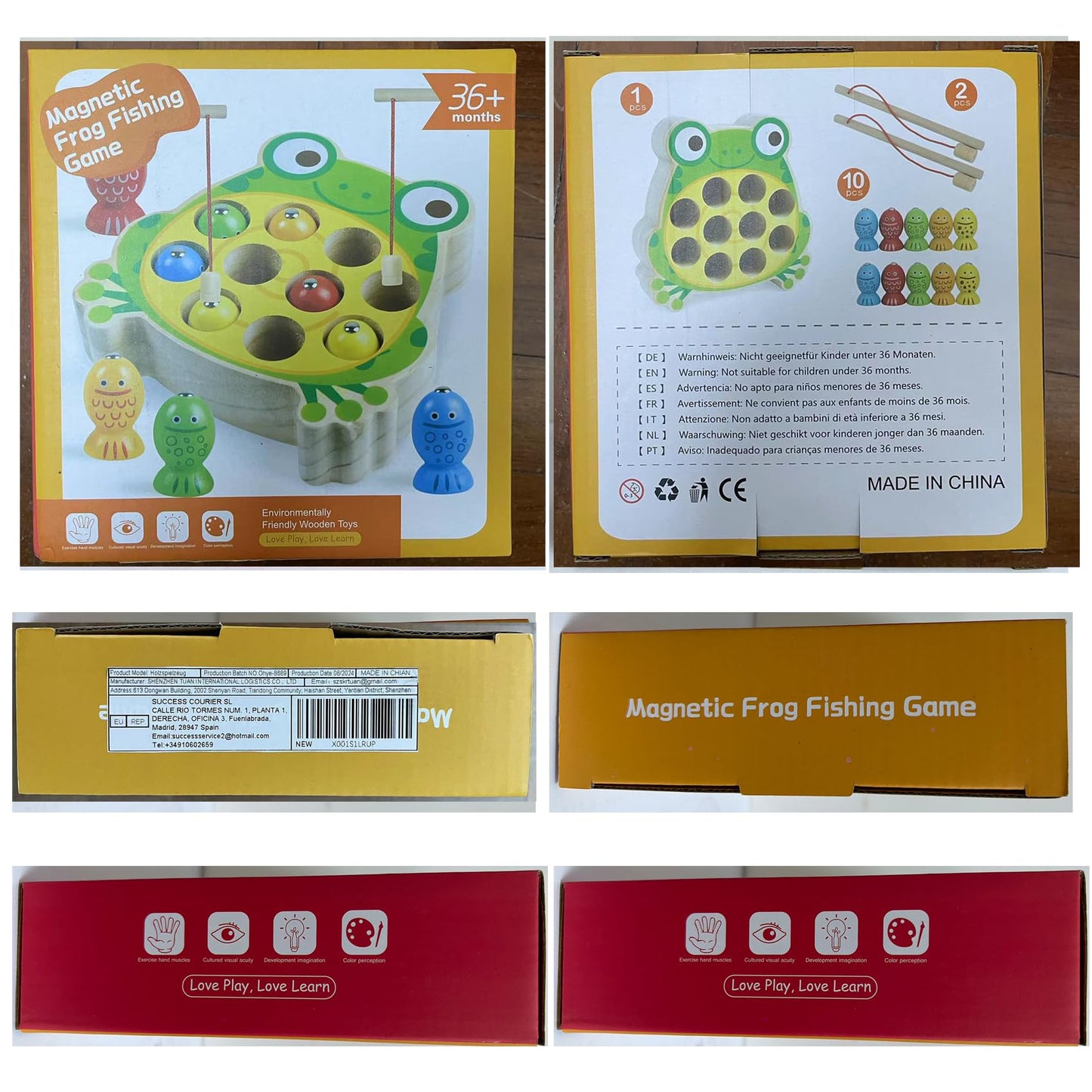 Skrtuan Montessori wooden toys, toys for 2 3 4 year olds Magnetic fishing toy to learn fine motor skills, educational games motor skills toy wooden fishing game for children
