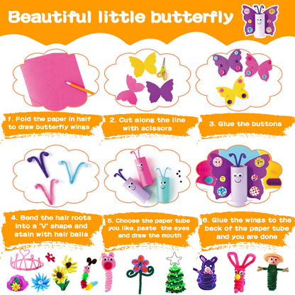 Purpledi 3300+ pieces Crafting Sets for Kids Crafting Material in Crafting Case, DIY Crafting Accessories Crafting Supplies Material Set, Crafting Gift for Birthday, Christmas, Crafting Kit Kids age 3 4 5 6 years