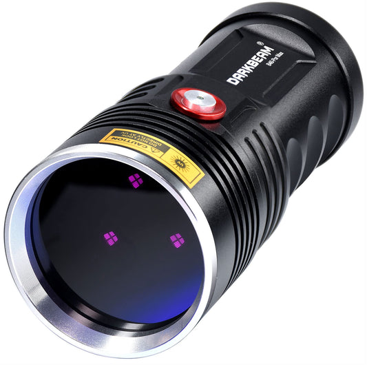 DARKBEAM UV flashlights 365nm Ultraviolet Blacklight, LED light portable Wood lamp, 36W powerful USB-C Blacklight for detecting animal urine, leaks, minerals, uranium glass with battery, B40