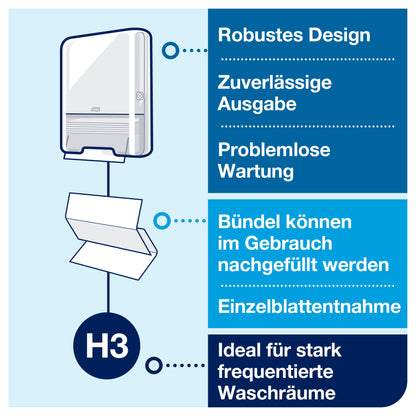 Tork dispenser for zigzag towels White H3, Elevation Design, 553000