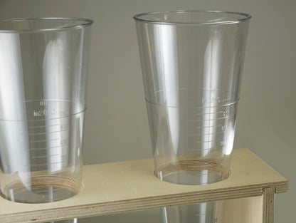 Imhoff sedimentation cone, witeg, 1,000 ml, DIN 12672, made of SAN, with outlet closure stopper, graduated up to the tip.