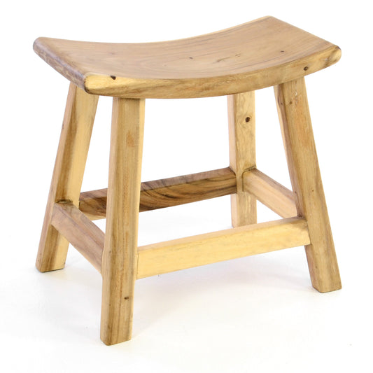 Divero Suar Wood Lagos Stool, untreated - Pure handmade - Color: Natural-Brown