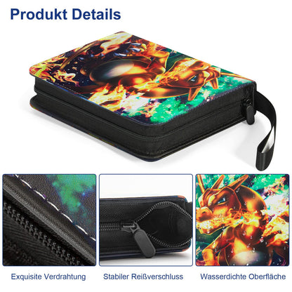 Pokemon card collecting album, 50 pages, 400 pockets collection card album, portable waterproof PU card booklet, collection card albums. The perfect gift for kids. 50 cards per page.