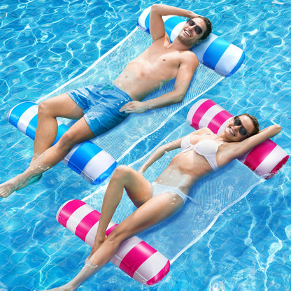 Dusor inflatable pool accessories set 2 pieces, XL inflatable water hammock, inflatable pool toy water hammock 4 in 1, adult pool float, water toy for adults and kids