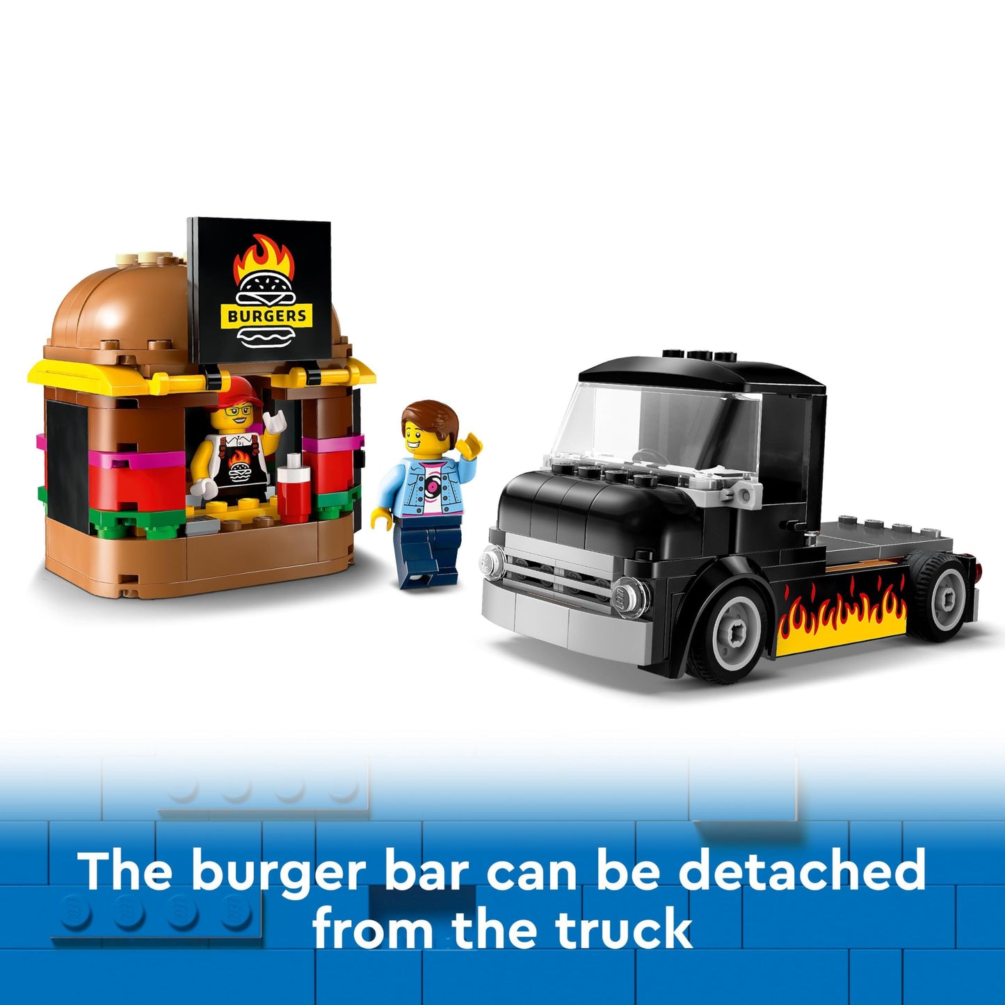 LEGO City Police Truck with Lab, Police Set with Quad and Truck Toy for Kids & City Burger Truck, Building Set with Toy Car for 5-year-old Children.