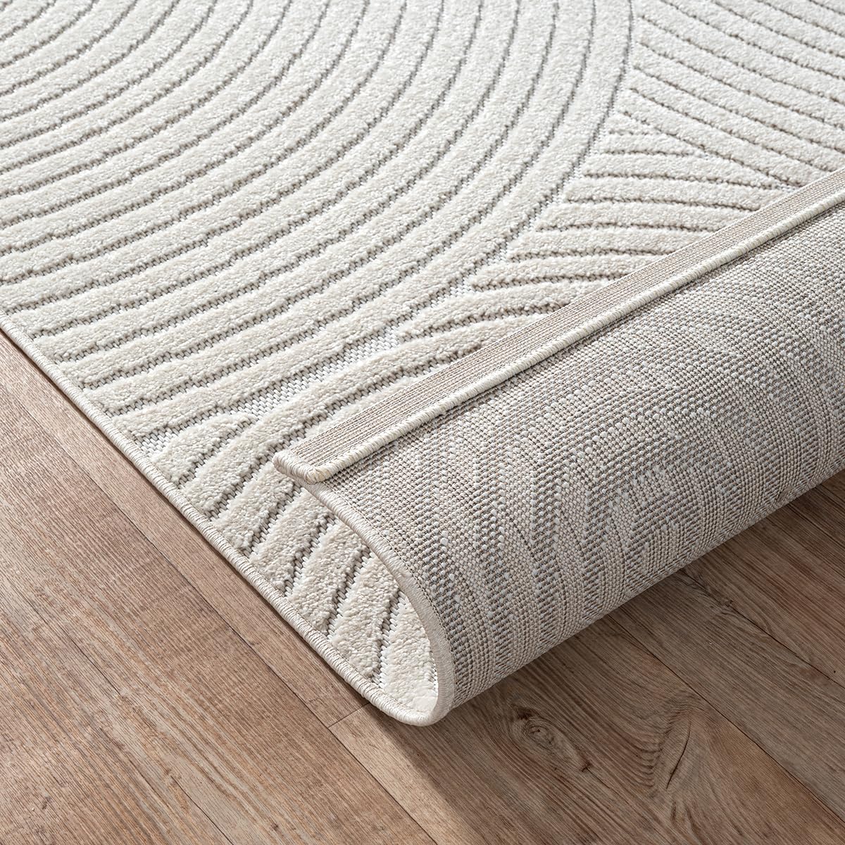 the carpet Santo Plus - High-quality outdoor rug, suitable for living room, bedroom, and terrace, weatherproof, durable, and easy to care for, cream, 80 x 250 cm