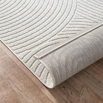 the carpet Santo Plus - High-quality outdoor rug, suitable for living room, bedroom, and terrace, weatherproof, durable, and easy to care for, cream, 80 x 250 cm