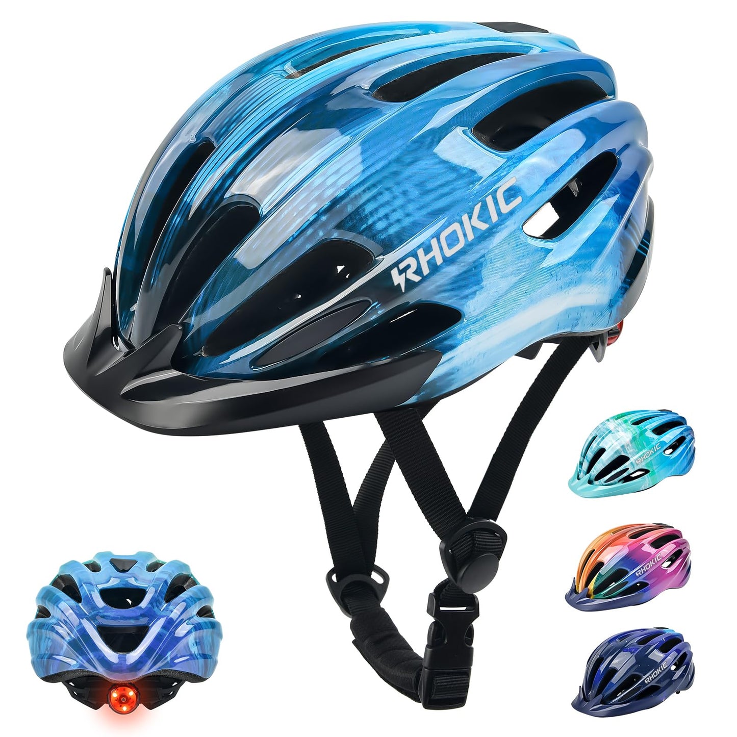 Kopobob kids bike helmet boys 50-57CM kids bike helmet with light kids bike helmet with visor bike helmet girls multiple vent helmet kids 5-13 years