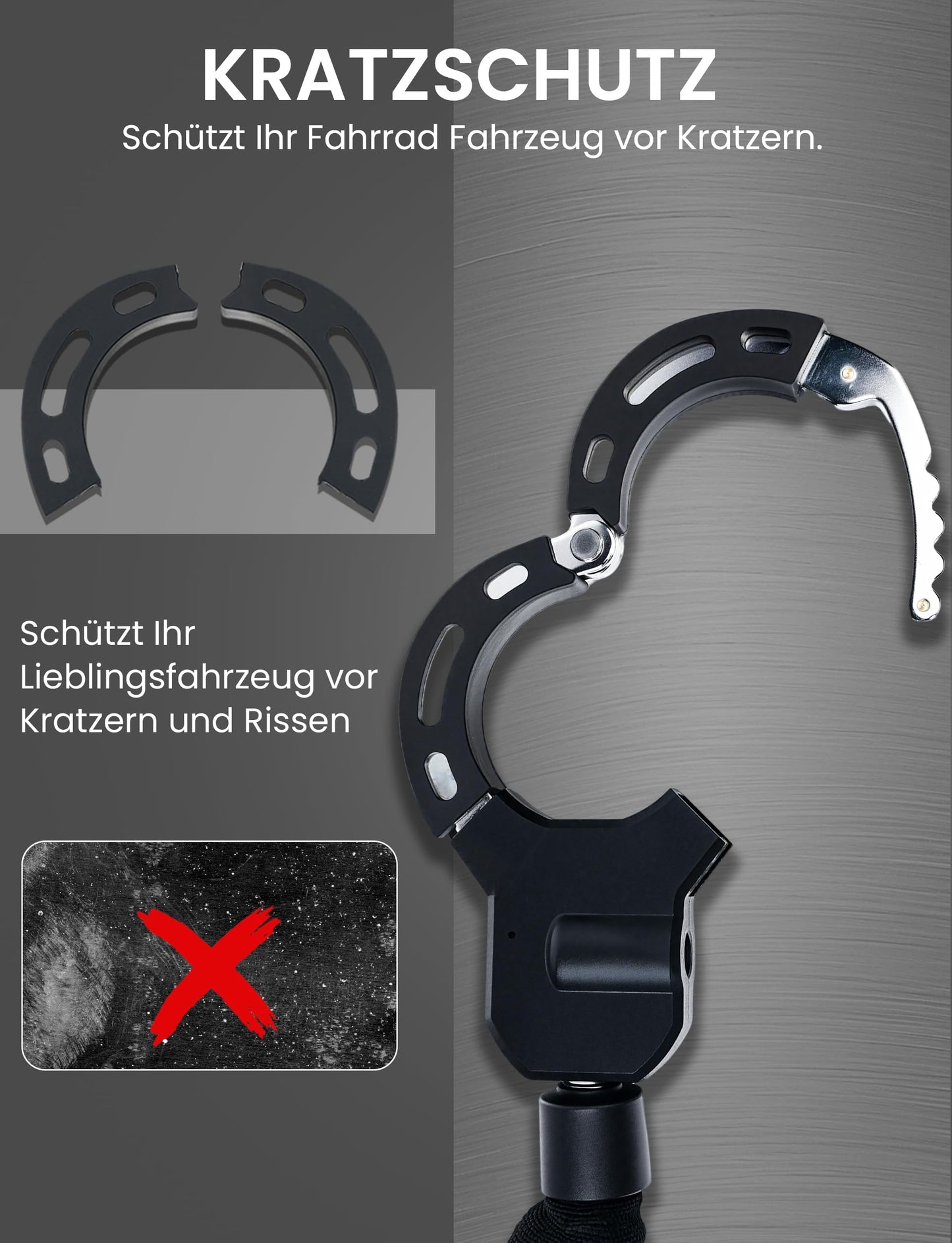 COICER E Scooter lock, handcuff lock with key, lock for E scooter, bike lock ebike high security, 35.43inch bike lock, accessories for electric bikes and electric scooters - 1.9KG