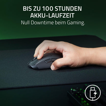 Razer DeathAdder V3 HyperSpeed - Ultra-light wireless ergonomic esports gaming mouse with 26K DPI (55g light, soft-touch coating, 100 hours battery life, HyperSpeed with 8K Hz) Black.