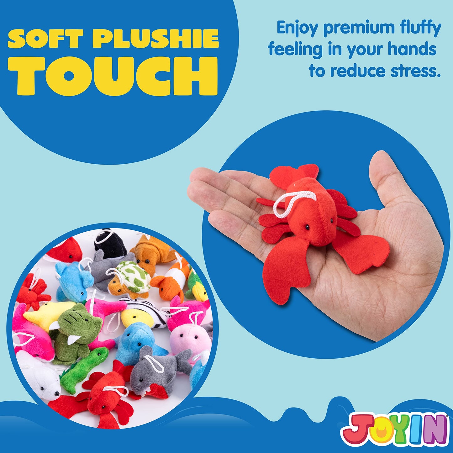 JOYIN 24 Piece Mini Plush Animals, Sea Creatures for Kids' Birthday Party, Small Stuffed Animals, Small Gifts for Kids, Advent Calendar Fillers, Party Favors for Kids Birthday 3+ Years.