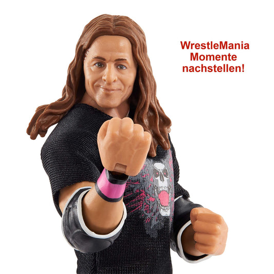 WWE HDD86 - "Hit Man" WrestleMania Action Figure (approx 15 cm) with entrance shirt & Vince McMahon figure, toy, collector's gift for WWE fans aged 8+ years.
