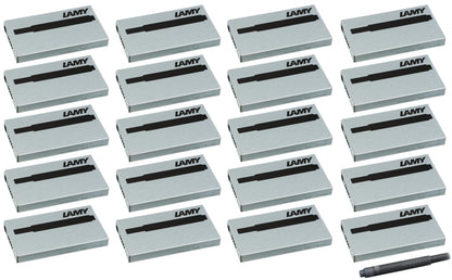 LAMY T10 ink cartridges with large ink capacity - suitable for all Lamy cartridge fountain pen models - 1.25ml content per cartridge (black, 100 cartridges)